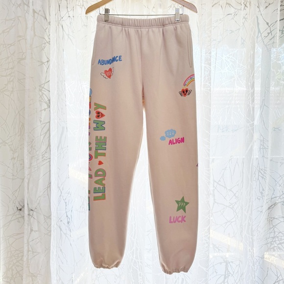 THE MAYFAIR GROUP Pants - THE MAYFAIR GROUP I SCREAM COLOUR CREAM DRAWING ANGELS ALL AROUND YOU SWEATPANTS